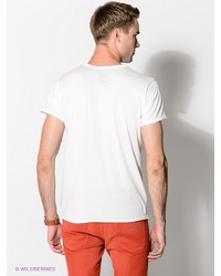 Мужская белая футболка с v-образным вырезом от Boom Bap Wear