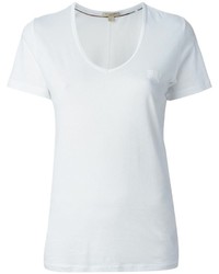 Женская белая футболка с v-образным вырезом от Burberry