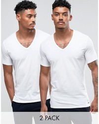 Мужская белая футболка с v-образным вырезом от Calvin Klein