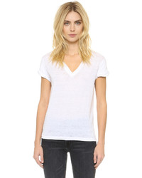 Женская белая футболка с v-образным вырезом от Chaser