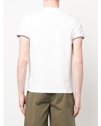 Мужская белая футболка с v-образным вырезом от Moncler