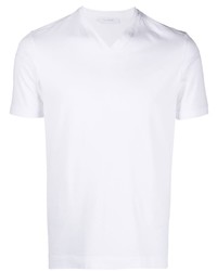 Мужская белая футболка с v-образным вырезом от Cruciani