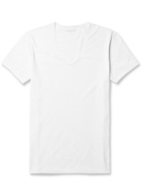 Мужская белая футболка с v-образным вырезом от Derek Rose