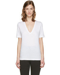 Женская белая футболка с v-образным вырезом от Dsquared2