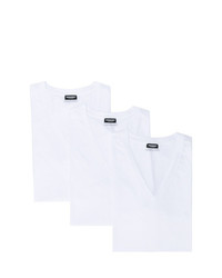 Мужская белая футболка с v-образным вырезом от DSQUARED2
