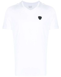 Мужская белая футболка с v-образным вырезом от Ea7 Emporio Armani