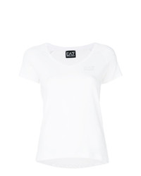 Женская белая футболка с v-образным вырезом от Ea7 Emporio Armani