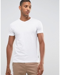Мужская белая футболка с v-образным вырезом от French Connection