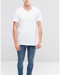 Мужская белая футболка с v-образным вырезом от G Star