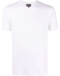 Мужская белая футболка с v-образным вырезом от Giorgio Armani