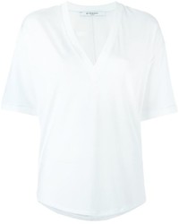 Женская белая футболка с v-образным вырезом от Givenchy