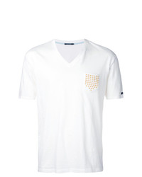Мужская белая футболка с v-образным вырезом от GUILD PRIME