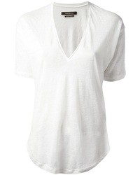 Женская белая футболка с v-образным вырезом от Isabel Marant