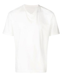 Мужская белая футболка с v-образным вырезом от Issey Miyake