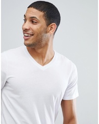 Мужская белая футболка с v-образным вырезом от Jack & Jones