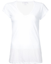Женская белая футболка с v-образным вырезом от James Perse