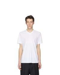 Мужская белая футболка с v-образным вырезом от Jil Sander
