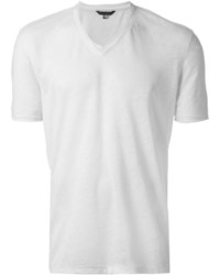 Мужская белая футболка с v-образным вырезом от John Varvatos