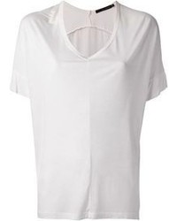Женская белая футболка с v-образным вырезом от Kai-aakmann