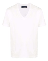 Мужская белая футболка с v-образным вырезом от Lardini