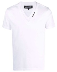 Мужская белая футболка с v-образным вырезом от Les Hommes