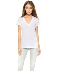 Женская белая футболка с v-образным вырезом от LnA