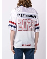 Мужская белая футболка с v-образным вырезом от A Bathing Ape