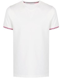 Мужская белая футболка с v-образным вырезом от Moncler