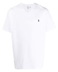 Мужская белая футболка с v-образным вырезом от Polo Ralph Lauren