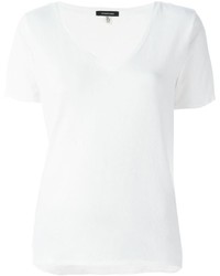 Женская белая футболка с v-образным вырезом от R 13