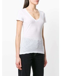 Женская белая футболка с v-образным вырезом от James Perse