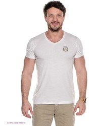 Мужская белая футболка с v-образным вырезом от Scorpion Bay