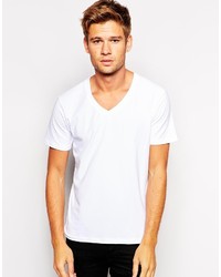 Мужская белая футболка с v-образным вырезом от Selected