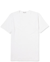 Мужская белая футболка с v-образным вырезом от Sunspel