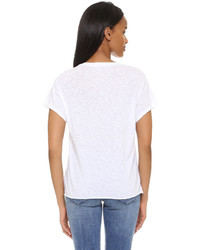 Женская белая футболка с v-образным вырезом от Stateside