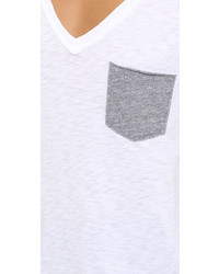 Женская белая футболка с v-образным вырезом от Stateside
