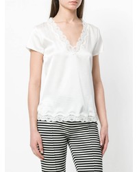Женская белая футболка с v-образным вырезом от Max & Moi