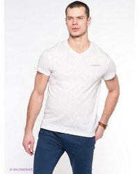 Мужская белая футболка с v-образным вырезом от Tom Farr