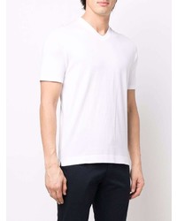 Мужская белая футболка с v-образным вырезом от Fedeli