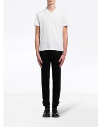 Мужская белая футболка с v-образным вырезом от Prada