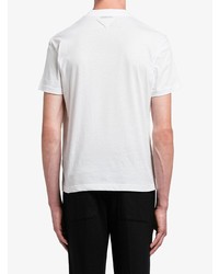 Мужская белая футболка с v-образным вырезом от Prada