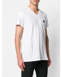 Мужская белая футболка с v-образным вырезом от Philipp Plein