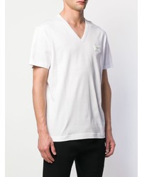 Мужская белая футболка с v-образным вырезом от Dolce & Gabbana
