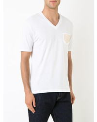 Мужская белая футболка с v-образным вырезом от GUILD PRIME