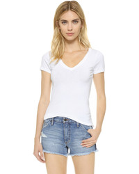 Женская белая футболка с v-образным вырезом от Velvet