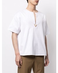 Мужская белая футболка с v-образным вырезом от Valentino