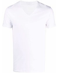 Мужская белая футболка с v-образным вырезом от Zegna