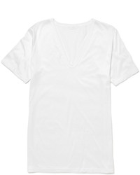 Мужская белая футболка с v-образным вырезом от Zimmerli