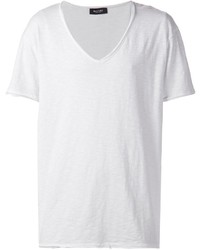 Мужская белая футболка с v-образным вырезом