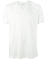 Мужская белая футболка с v-образным вырезом